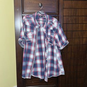 BKE Standard Fit 2xl snap button down short sleeve